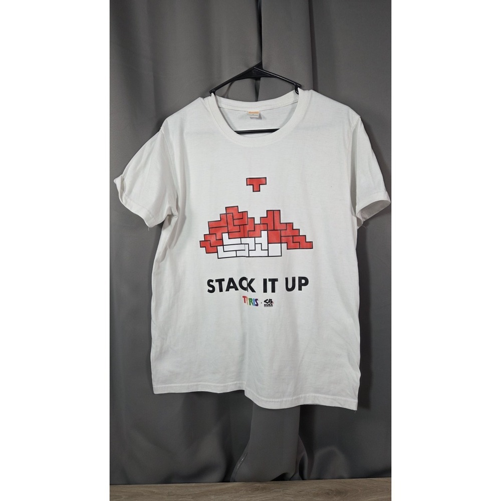 Tetris x KURA Revolving Sushi Bar  Stack It Up White Shirt Small LIMITED EDITION